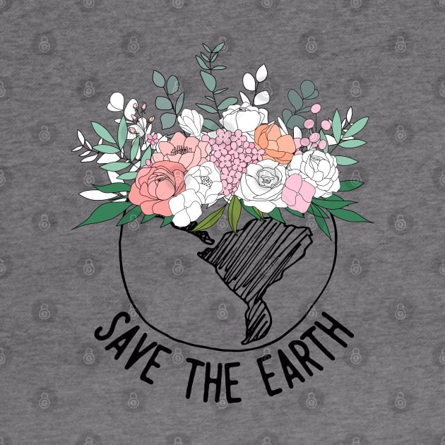 Save The Earth One Line Art Flowers by ArunikaPrints